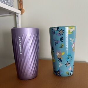 Starbucks Lavender and Teal Tumblers